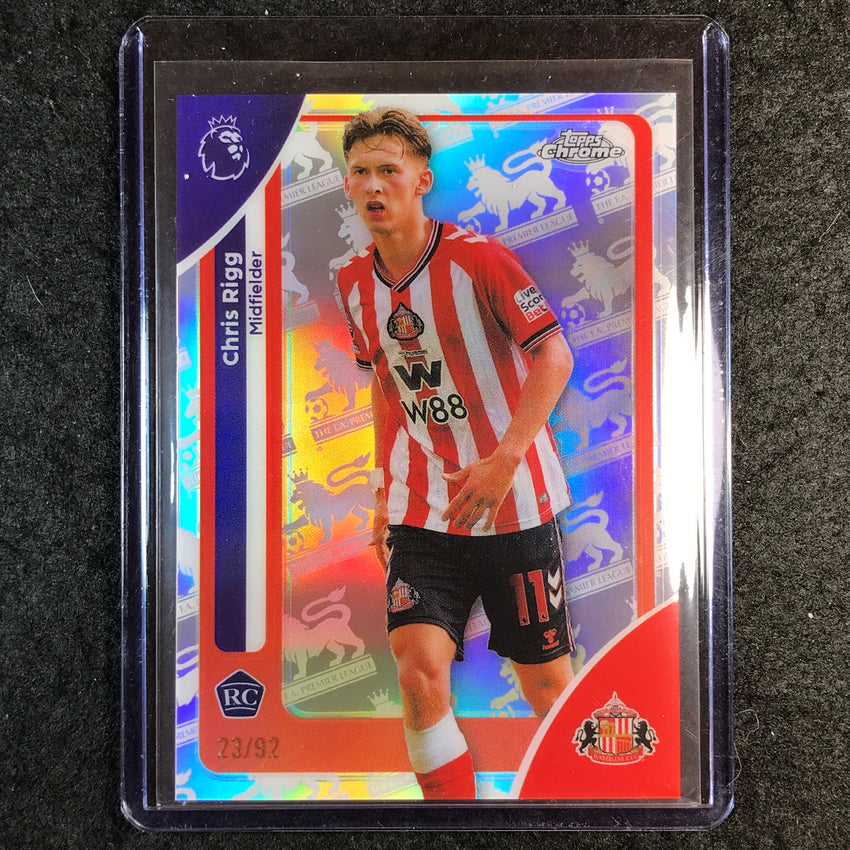 2026 Topps Chrome Premier League EPL CHRIS RIGG Rookie Retrofractor 23/92 #163