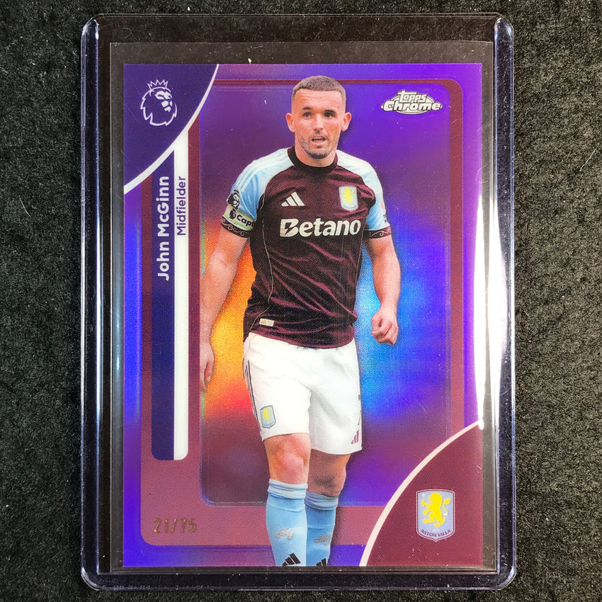 2026 Topps Chrome Premier League EPL JOHN MCGINN Purple 21/75 #26