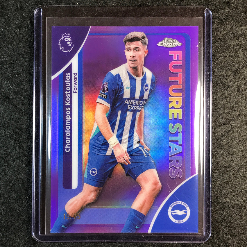 2026 Topps Chrome Premier League CHARALAMPOS KOSTOULAS Future Stars Purple 19/75