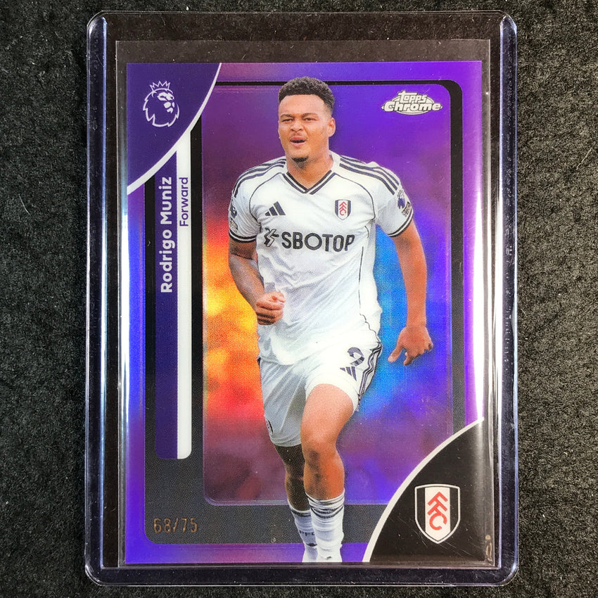 2026 Topps Chrome Premier League EPL RODRIGO MUNIZ Purple 68/75 #95