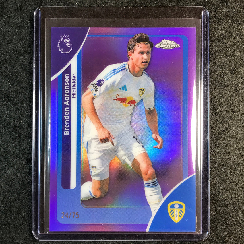 2026 Topps Chrome Premier League EPL BRENDEN AARONSON Purple 24/75 #105