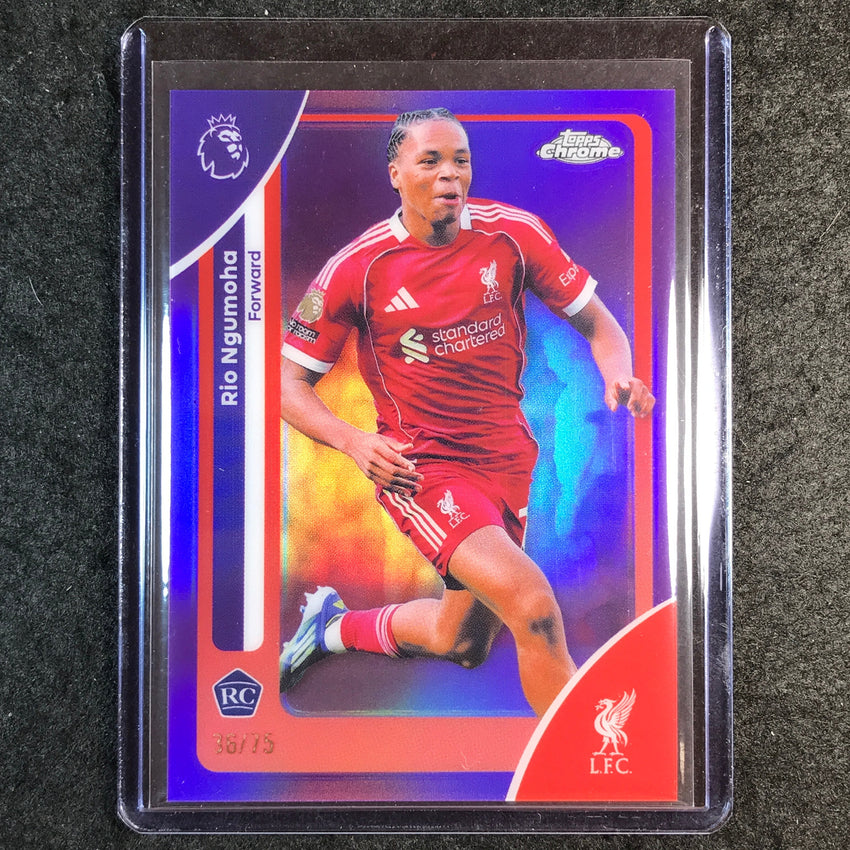 2026 Topps Chrome Premier League EPL RIO NGUMOHA Rookie Purple 36/75 #112