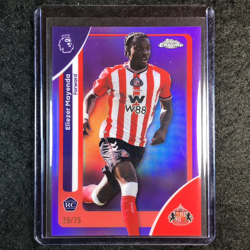 2026 Topps Chrome Premier League EPL ELIEZER MAYENDA Rookie Purple 29/75 #162