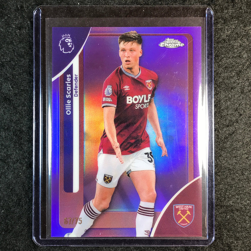 2026 Topps Chrome Premier League EPL OLLIE SCARLES Purple 67/75 #189
