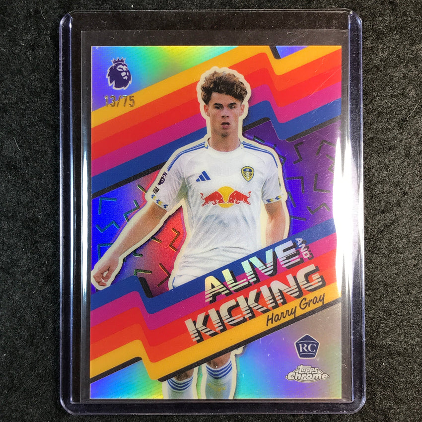 2026 Topps Chrome Premier League HARRY GRAY Alive Kicking Rookie Purple 13/75