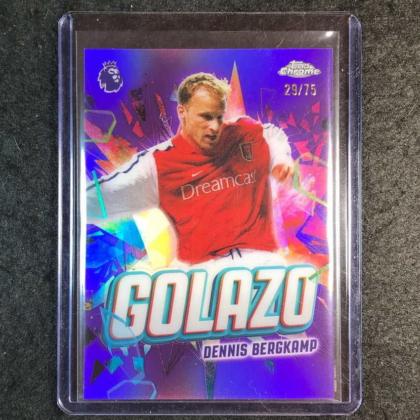 2026 Topps Chrome Premier League EPL DENNIS BERGKAMP Golazo Purple 29/75 #6