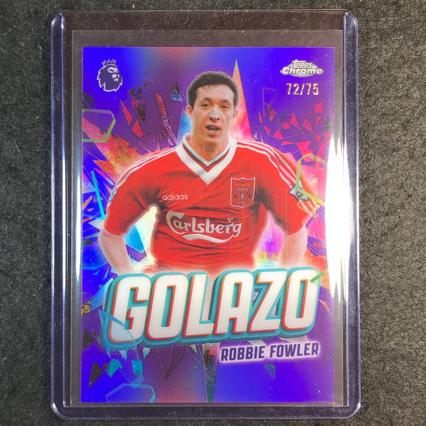 2026 Topps Chrome Premier League EPL ROBBIE FOWLER Golazo Purple 72/75 #20
