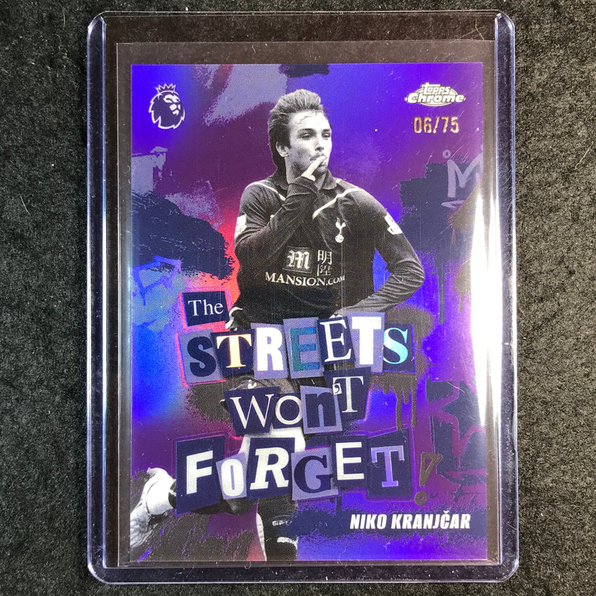 2026 Topps Chrome Premier League NICKO KRANJCAR Streets Won't Forget Purple 6/75