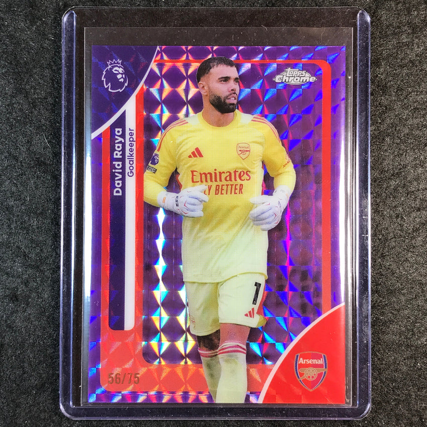 2026 Topps Chrome Premier League EPL DAVID RAYA Purple Geometric 56/75 #17