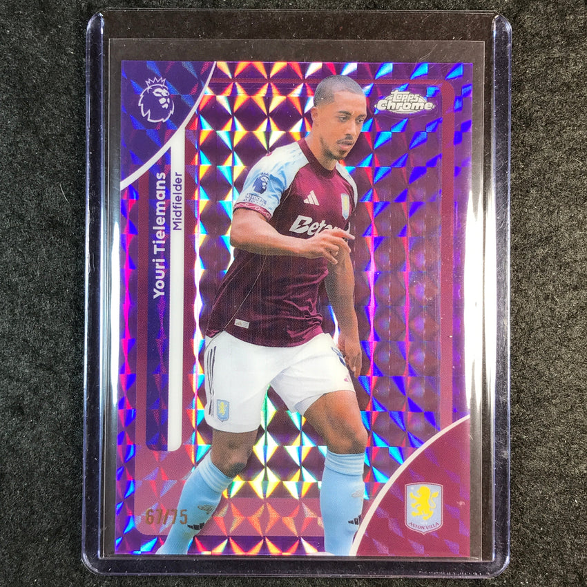 2026 Topps Chrome Premier League EPL YOURI TIELEMANS Purple Geometric 67/75 #25