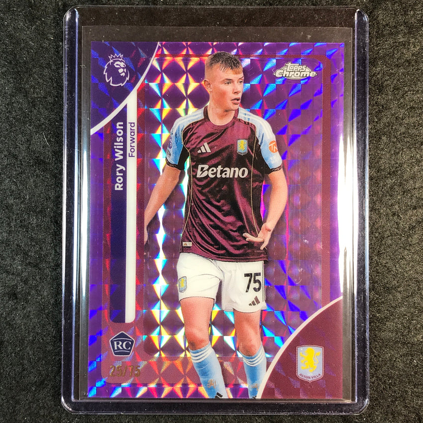 2026 Topps Chrome Premier League EPL RORY WILSON Rookie Purple Geometric 25/75