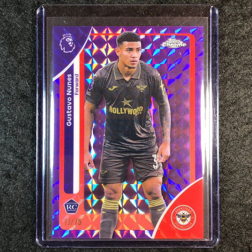 2026 Topps Chrome Premier League EPL GUSTAVO NUNES Rookie Purple Geometric 17/75