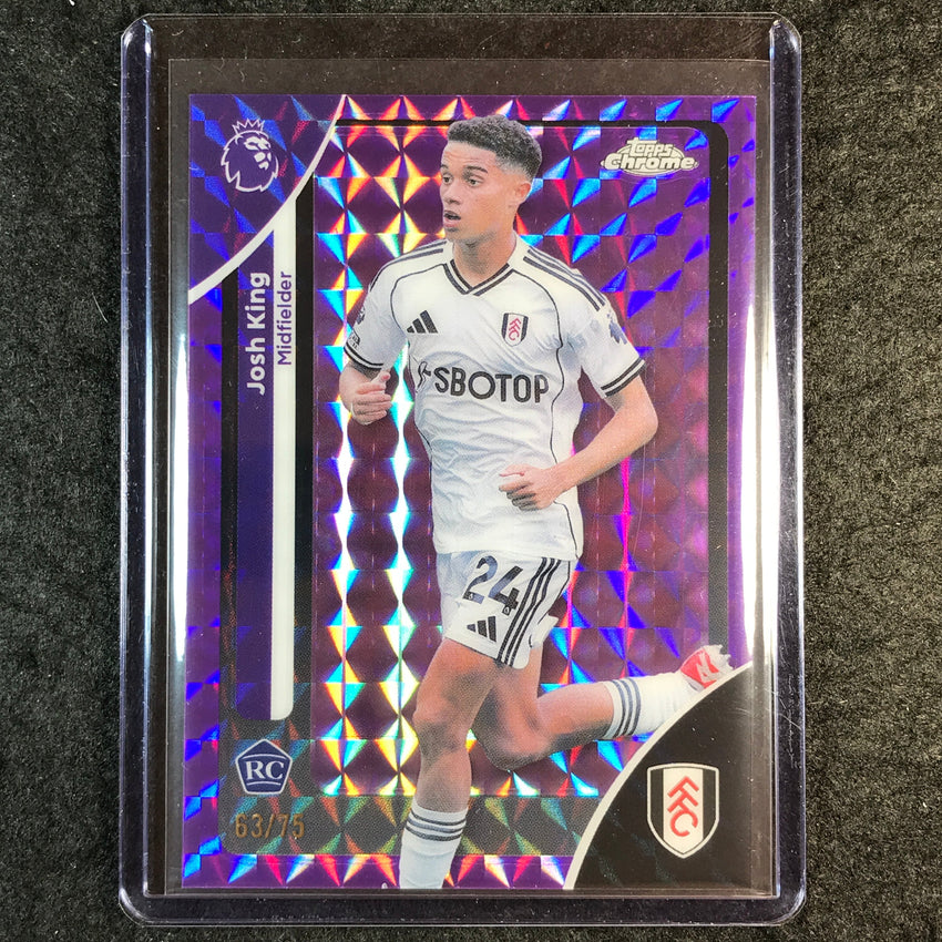 2026 Topps Chrome Premier League EPL JOSH KING Rookie Purple Geometric 63/75 #91
