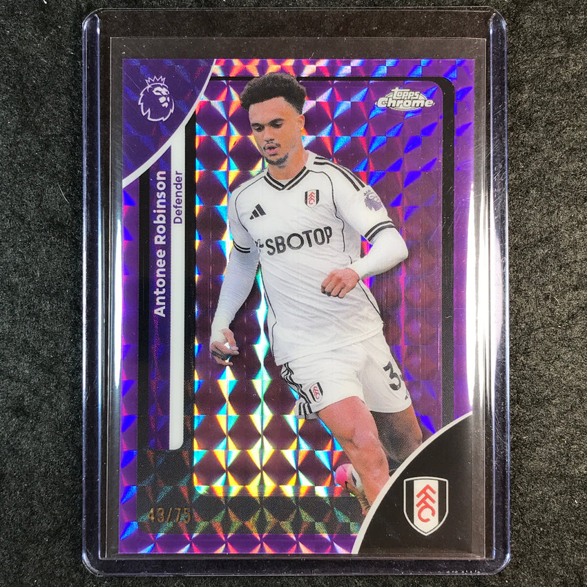 2026 Topps Chrome Premier League EPL ANTONEE ROBINSON Purple Geometric 43/75
