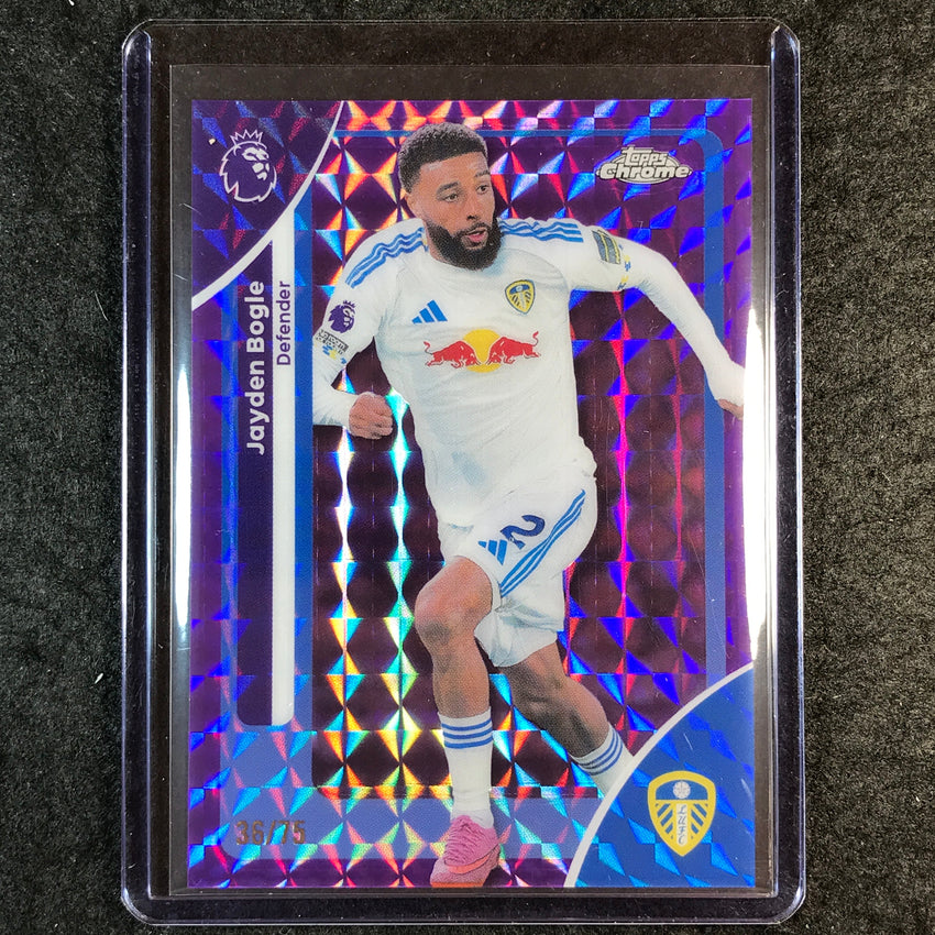 2026 Topps Chrome Premier League EPL JAYDEN BOGLE Purple Geometric 36/75 #108