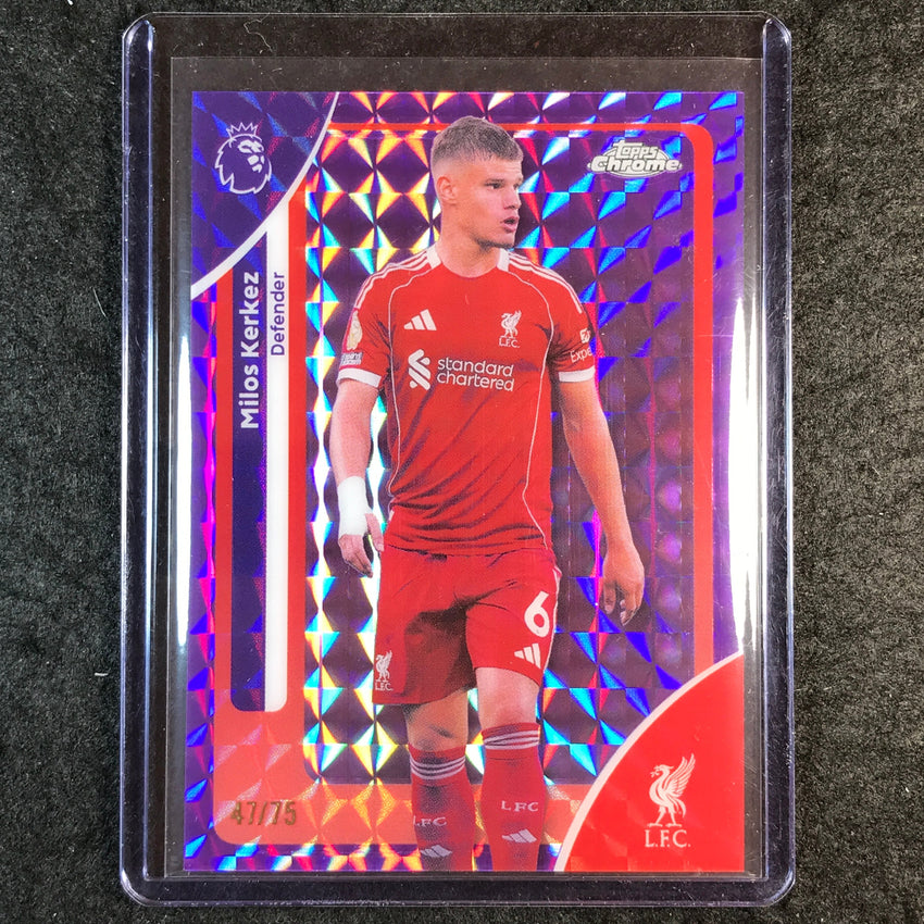 2026 Topps Chrome Premier League EPL MILOS KERKEZ Purple Geometric 47/75 #111