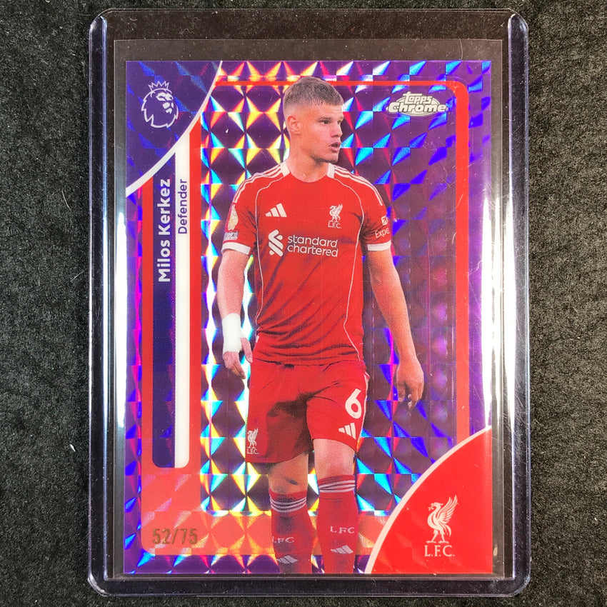 2026 Topps Chrome Premier League EPL MILOS KERKEZ Purple Geometric 52/75 #111