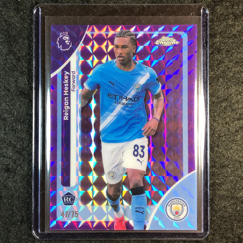 2026 Topps Chrome Premier League EPL REIGAN HESKEY Rookie Purple Geometric 47/75
