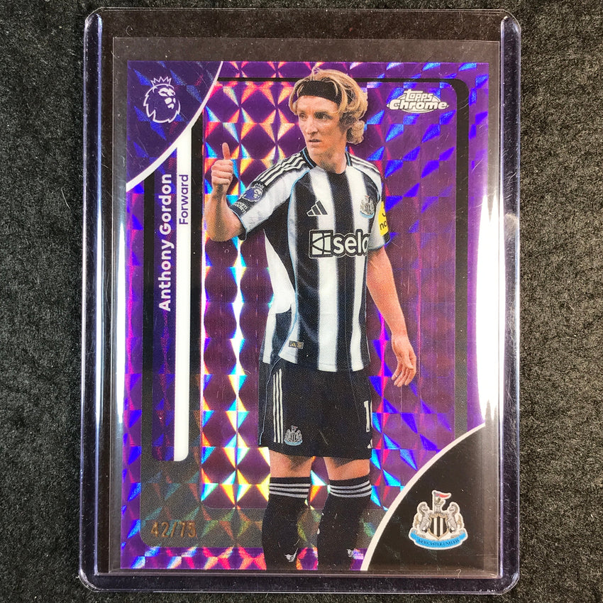 2026 Topps Chrome Premier League EPL ANTHONY GORDON Purple Geometric 42/75 #144
