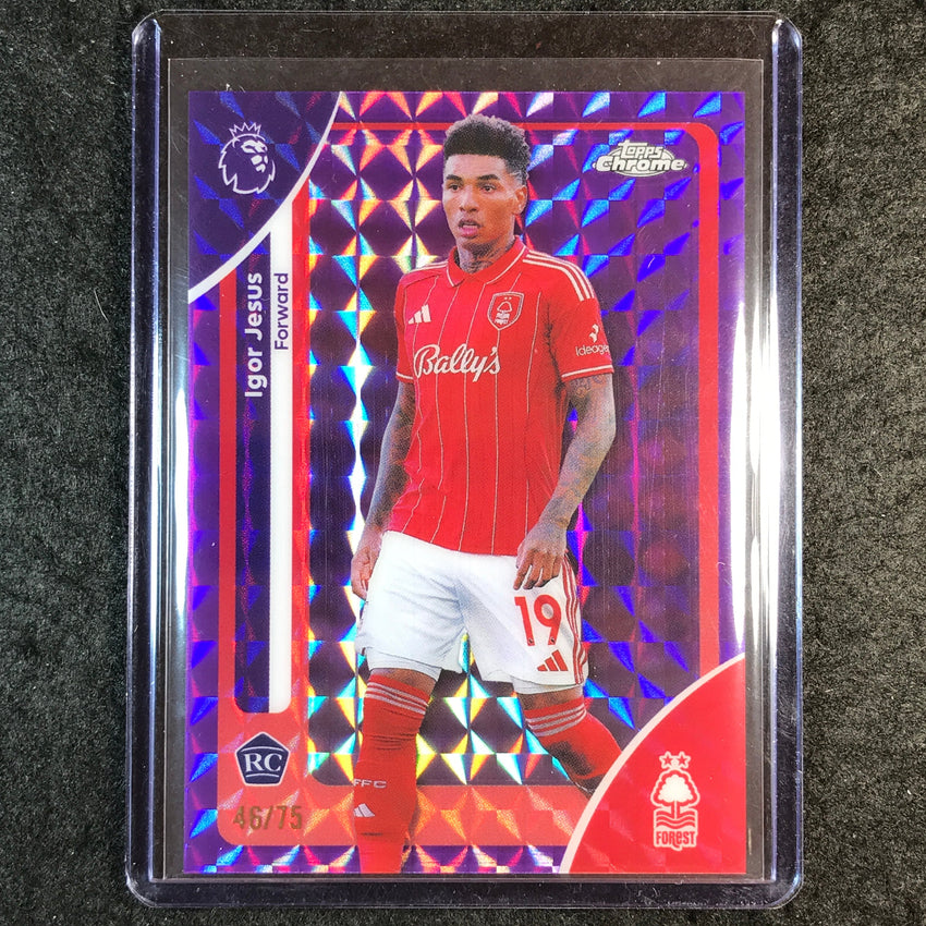 2026 Topps Chrome Premier League EPL IGOR JESUS Rookie Purple Geometric 46/75