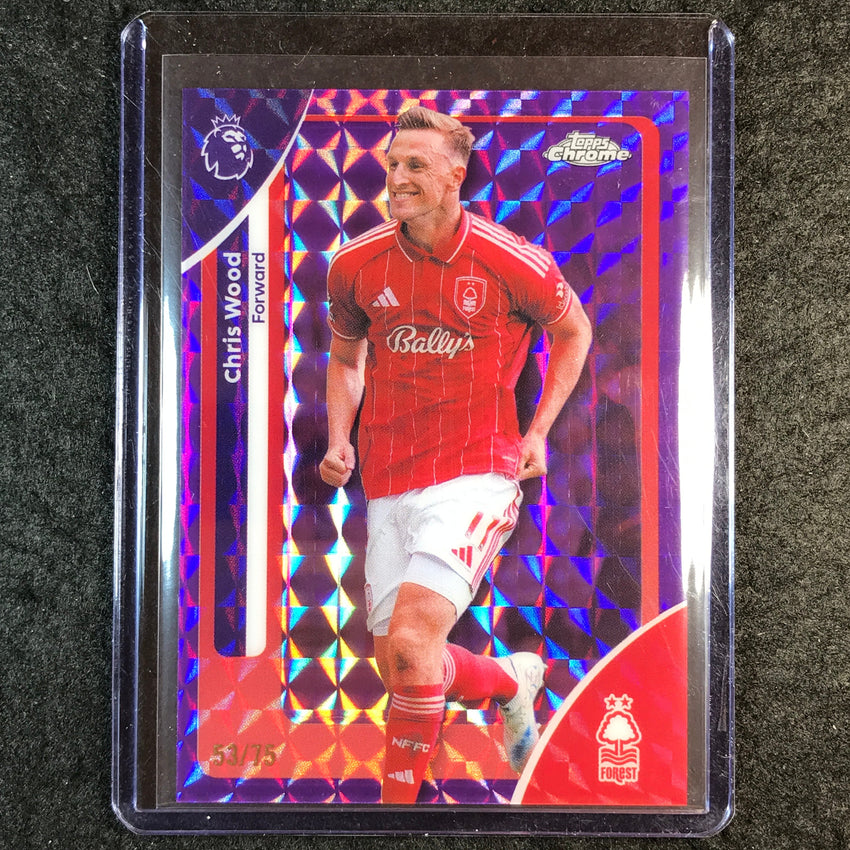 2026 Topps Chrome Premier League EPL CHRIS WOOD Purple Geometric 53/75 #158