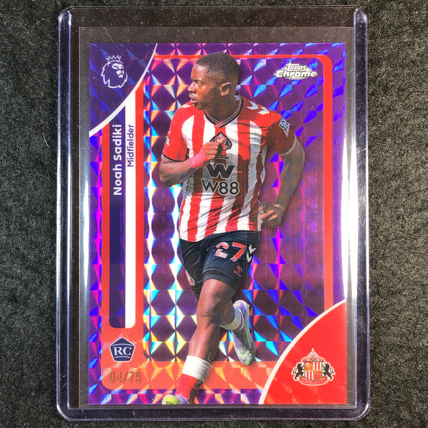 2026 Topps Chrome Premier League EPL NOAH SADIKI Rookie Purple Geometric 4/75