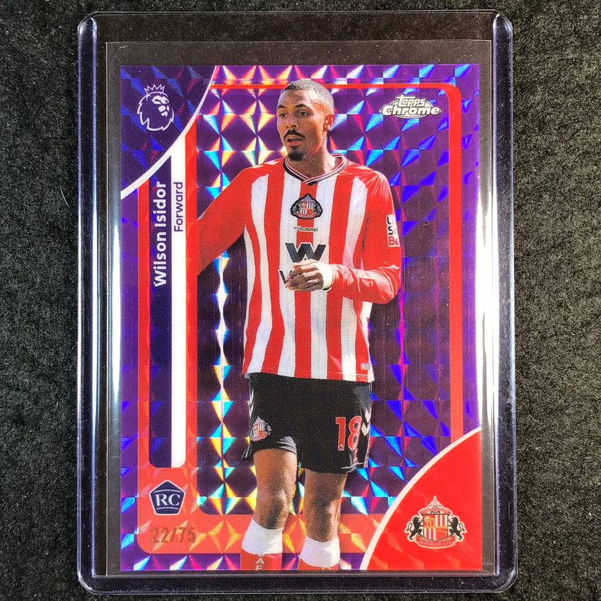 2026 Topps Chrome Premier League EPL WILSON ISIDOR Rookie Purple Geometric 22/75
