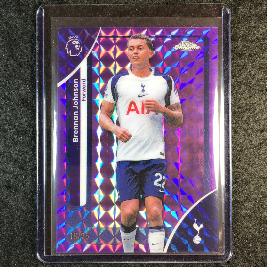 2026 Topps Chrome Premier League EPL BRENNAN JOHNSON Purple Geometric 18/75 #178