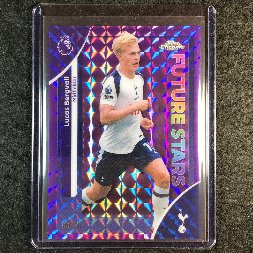 2026 Topps Chrome Premier League BERGVALL Future Stars Purple Geometric 64/75