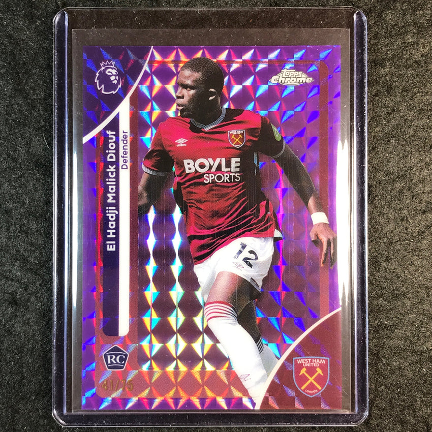 2026 Topps Chrome Premier League MALICK DIOUF Rookie Purple Geometric 41/75