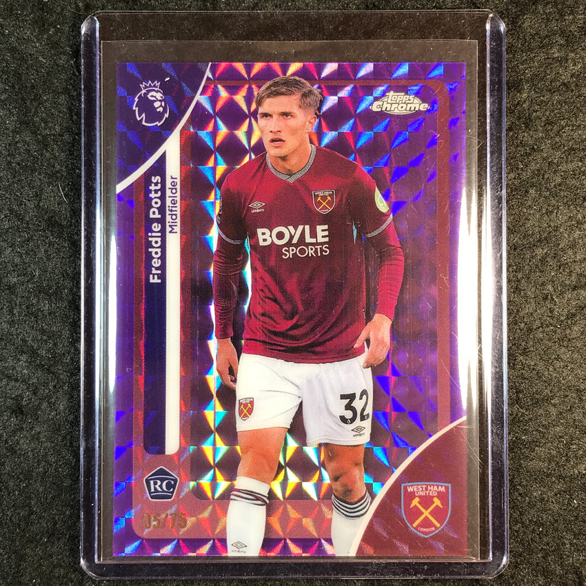 2026 Topps Chrome Premier League EPL FREDDIE POTTS Rookie Purple Geometric 35/75