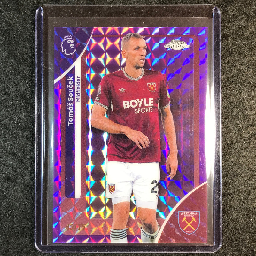 2026 Topps Chrome Premier League EPL TOMAS SOUCEK Purple Geometric 43/75 #188