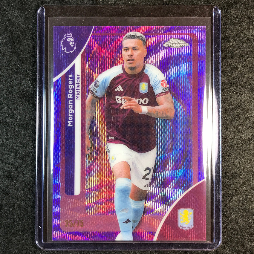 2026 Topps Chrome Premier League EPL MORGAN ROGERS Purple Wave 35/75 #22