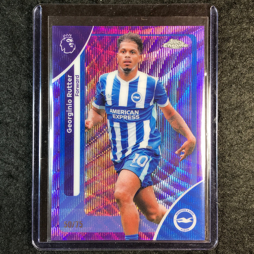 2026 Topps Chrome Premier League EPL GEORGINIO RUTTER Purple Wave 50/75 #48