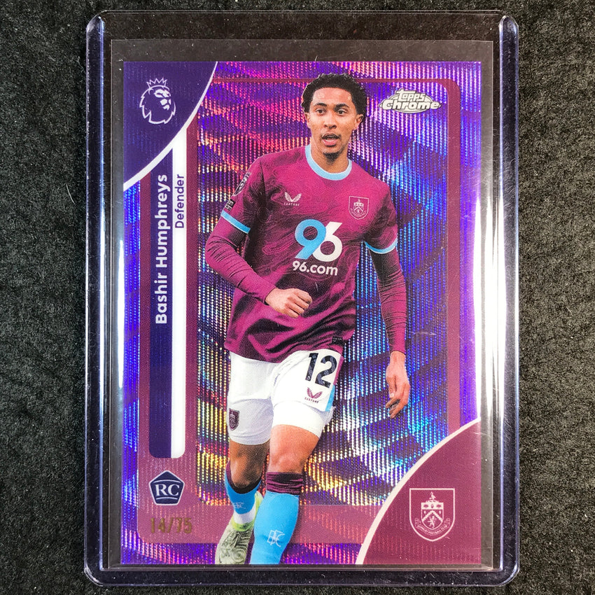 2026 Topps Chrome Premier League EPL BASHIR HUMPHREYS Rookie Purple Wave 14/75