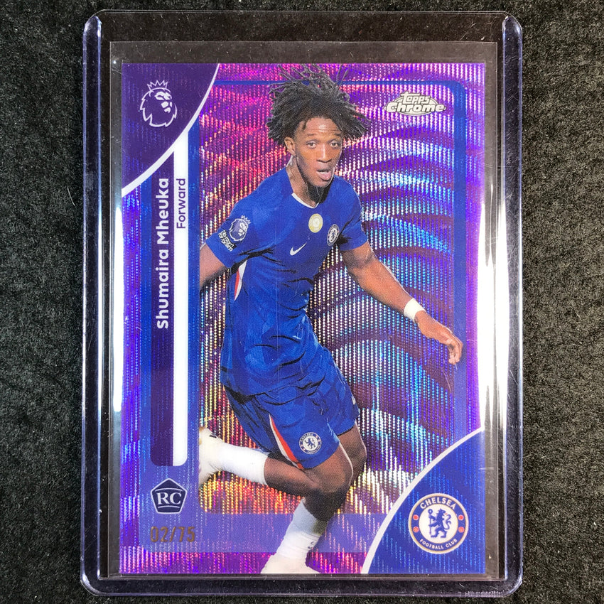 2026 Topps Chrome Premier League EPL SHUMAIRA MHEUKA Rookie Purple Wave 2/75 #64
