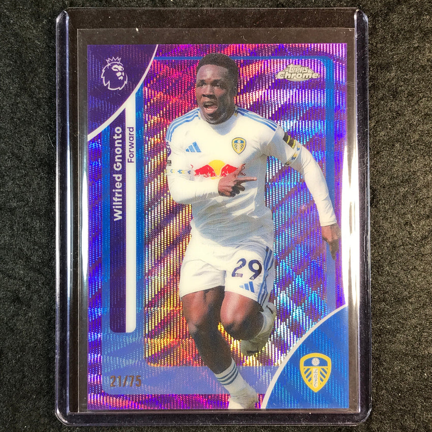 2026 Topps Chrome Premier League EPL WILFRIED GNONTO Purple Wave 21/75 #106