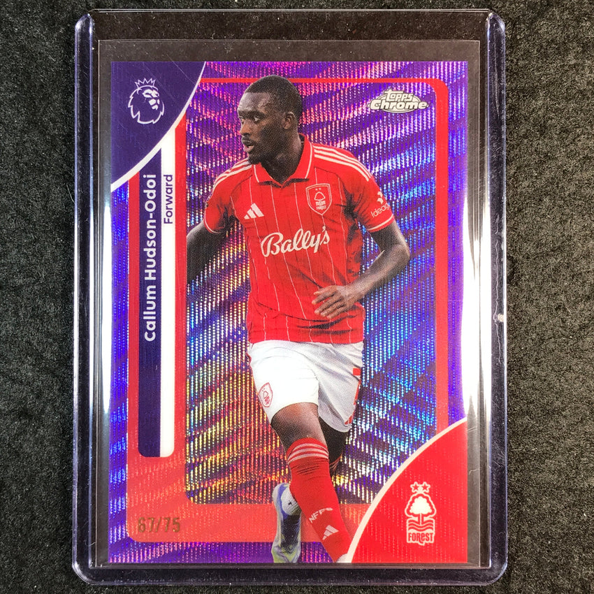 2026 Topps Chrome Premier League EPL CALLUM HUDSON-ODOI Purple Wave 67/75 #152