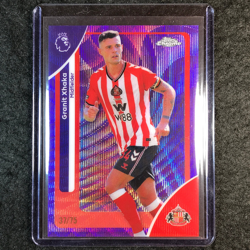 2026 Topps Chrome Premier League EPL GRANIT XHAKA Purple Wave 37/75 #169