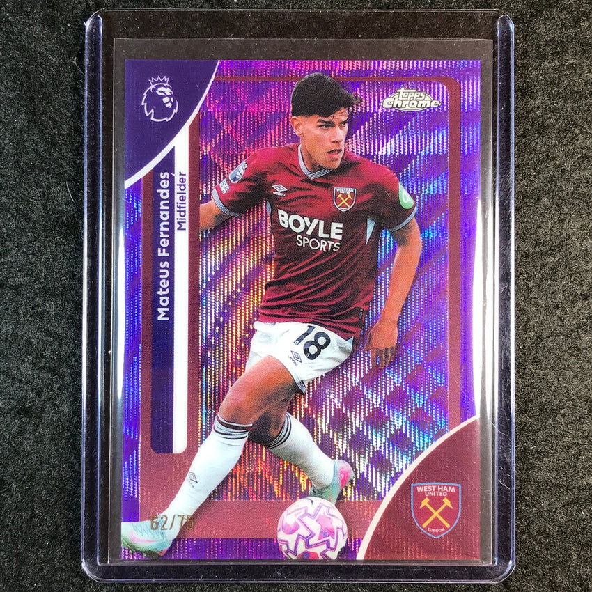 2026 Topps Chrome Premier League EPL MATEUS FERNANDES Purple Wave 62/75 #183