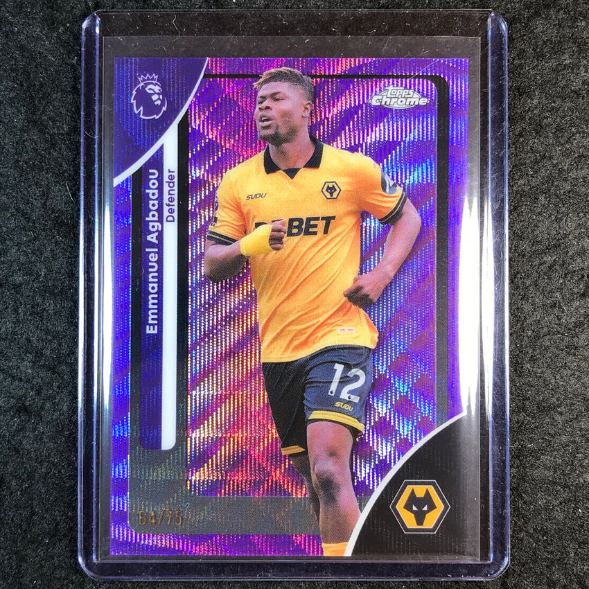 2026 Topps Chrome Premier League EPL EMMANUEL AGBADOU Purple Wave 64/75 #198