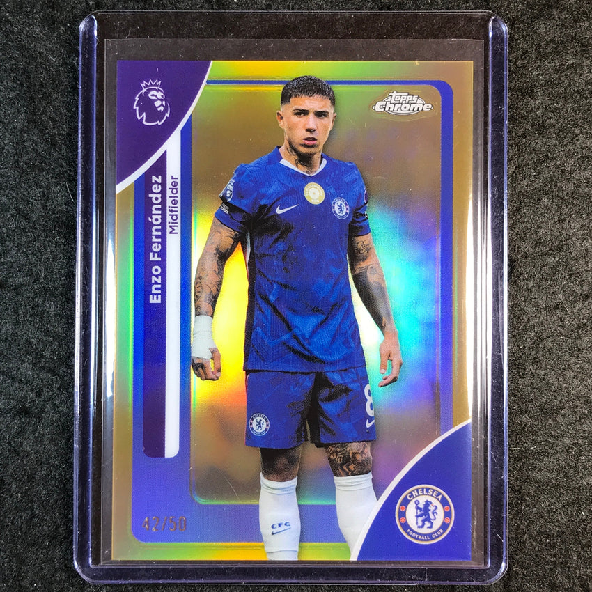 2026 Topps Chrome Premier League EPL ENZO FERNANDEZ Gold 42/50 #66