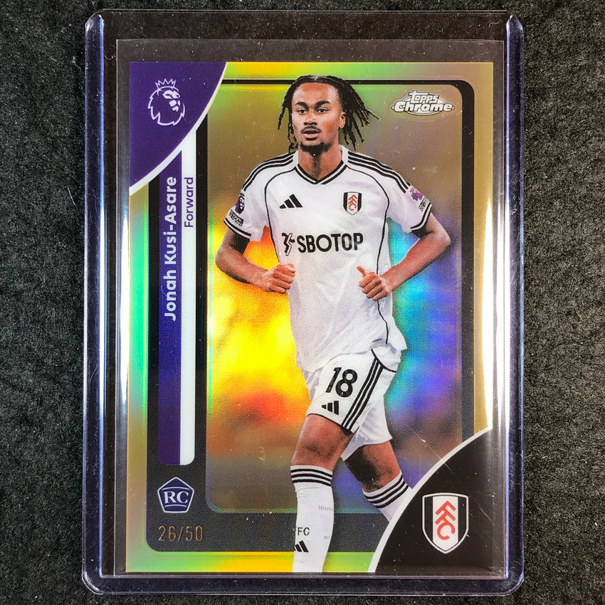 2026 Topps Chrome Premier League EPL JONAH KUSI-ASARE Rookie Gold 26/50 #98
