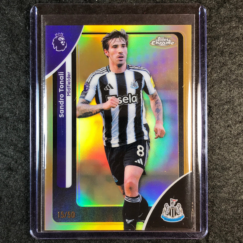 2026 Topps Chrome Premier League EPL SANDRO TONALI Gold 15/50 #147