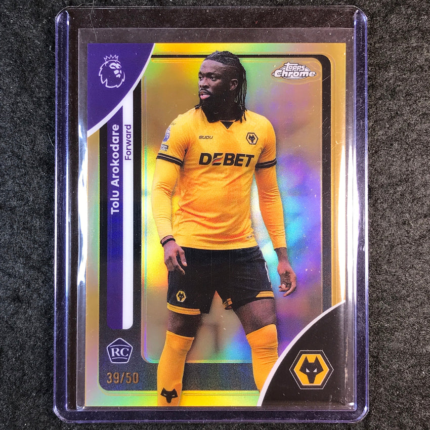 2026 Topps Chrome Premier League EPL TOLU AROKODARE Rookie Gold 39/50 #191