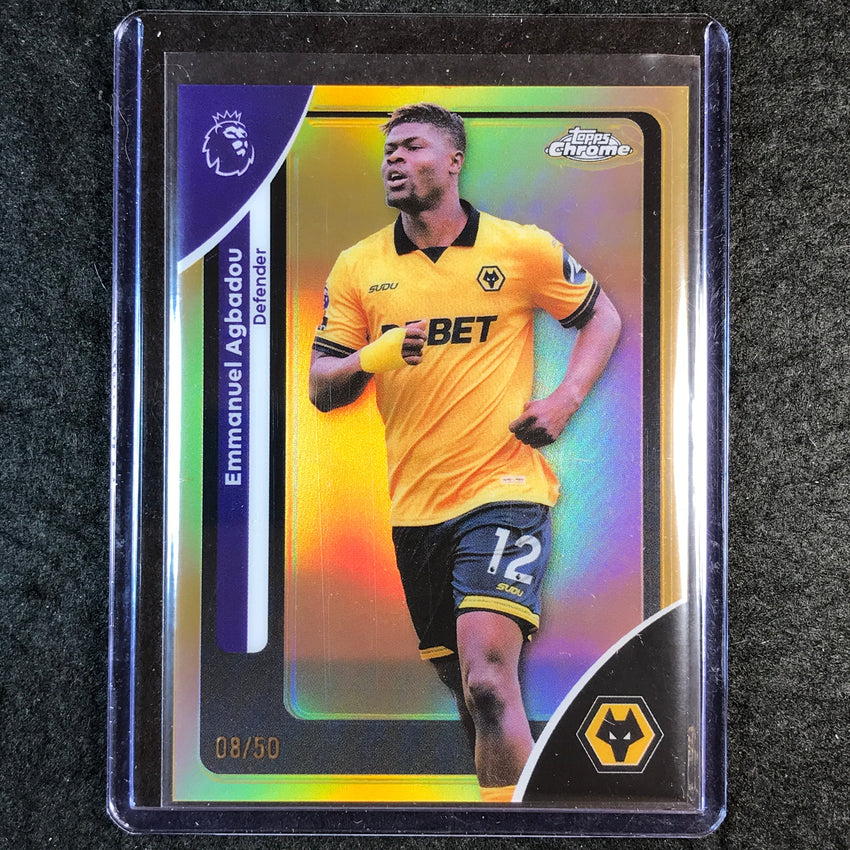 2026 Topps Chrome Premier League EPL EMMANUEL AGBADOU Gold 8/50 #198