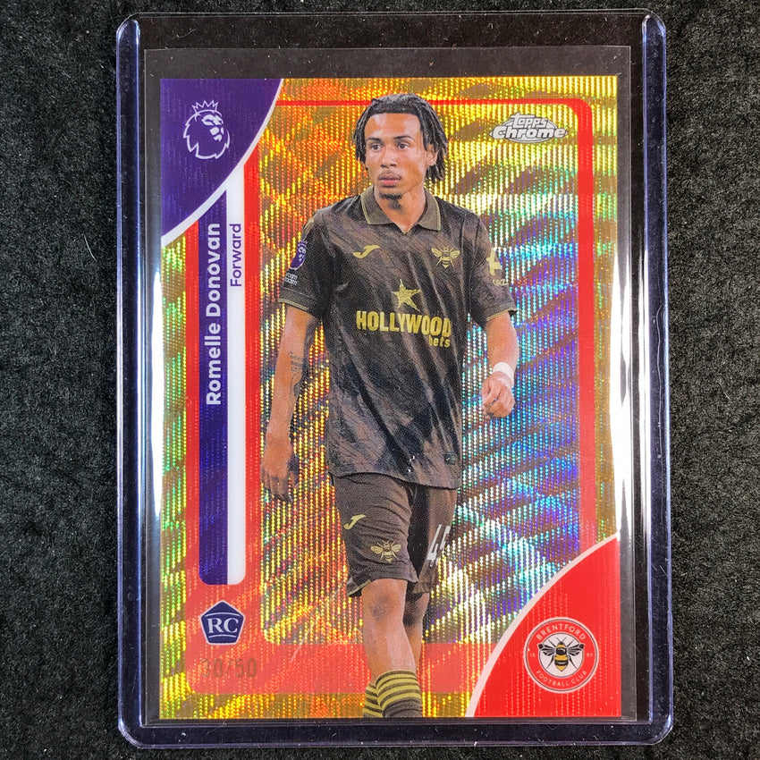 2026 Topps Chrome Premier League EPL ROMELLE DONOVAN Rookie Gold Wave 30/50 #37