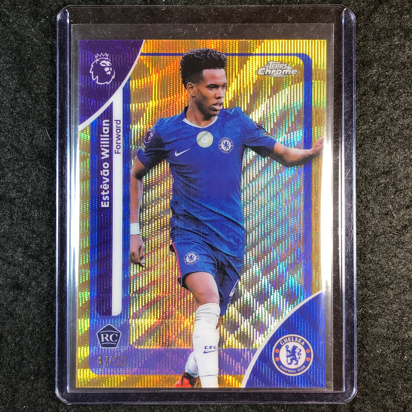 2026 Topps Chrome Premier League EPL ESTEVAO WILLIAN Rookie Gold Wave 47/50 #68