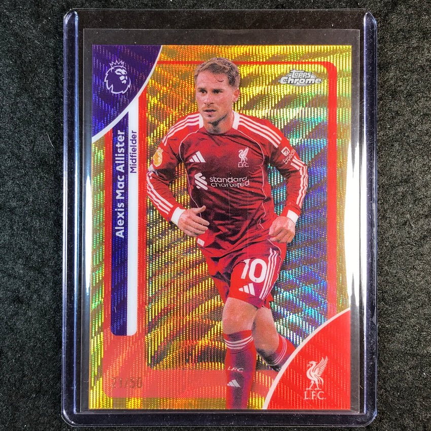 2026 Topps Chrome Premier League EPL ALEXIS MAC ALLISTER Gold Wave 21/50 #115
