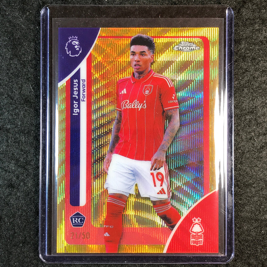 2026 Topps Chrome Premier League EPL IGOR JESUS Rookie Gold Wave 21/50 #151